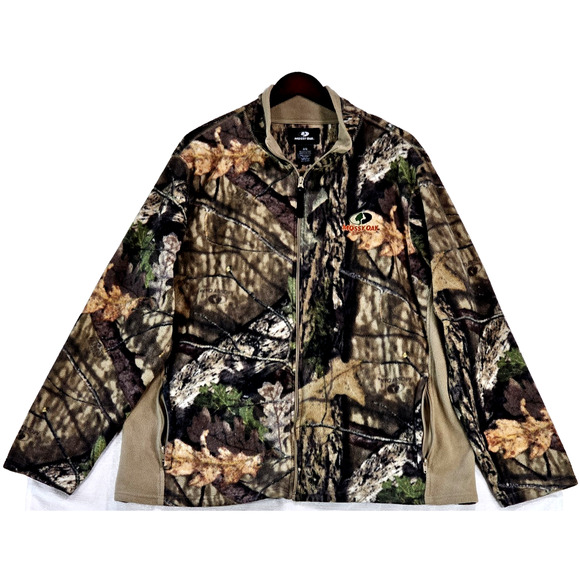 Mossy Oak Men's Coat Soft Shell Camo Full Zip Jacket Woodland Pattern Size XL - Picture 1 of 8